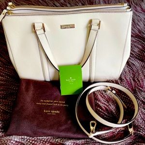 kate spade cream textured handbag